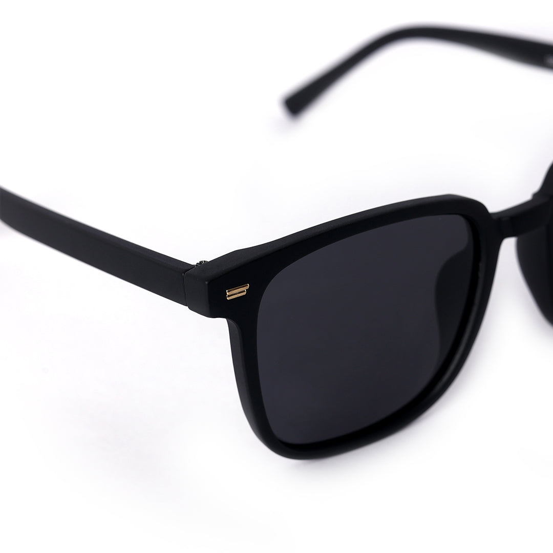 Orbit Matte Black Square Sunglasses | UV400 | Men & Women