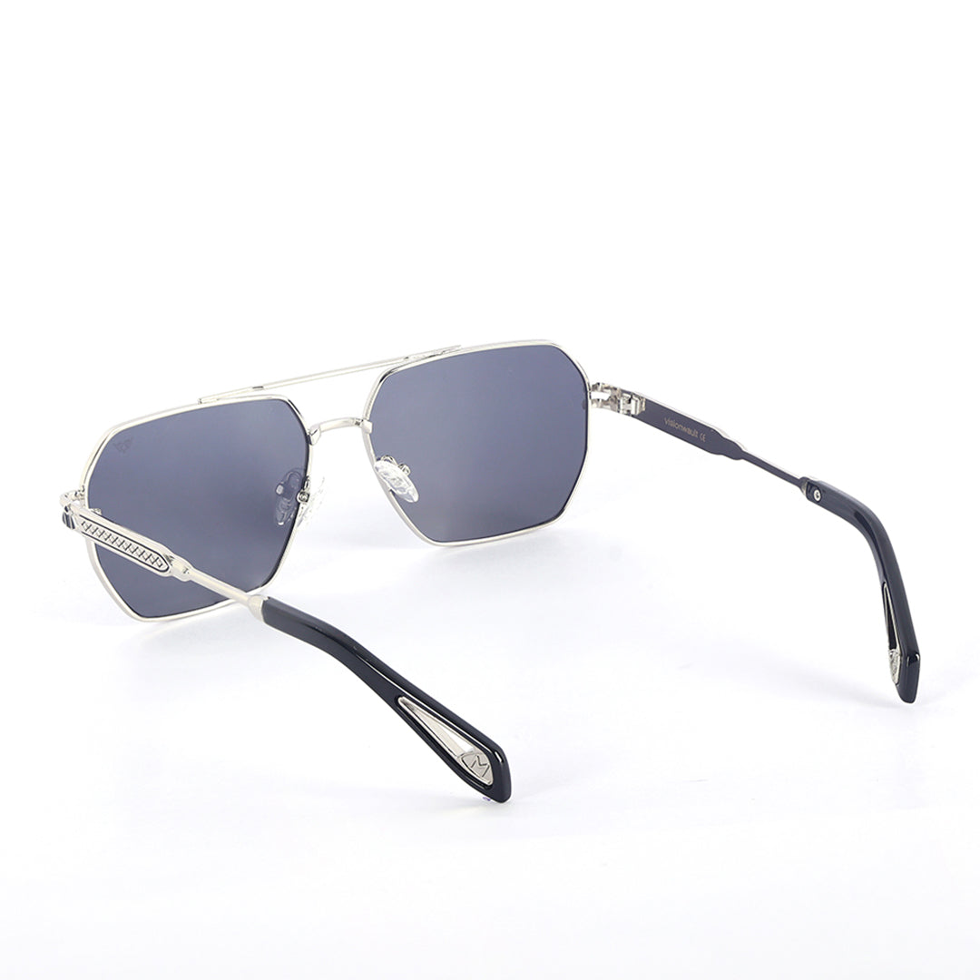 Magnum Matte Silver Modern Squared Sunglasses | UV400 | Men & Women