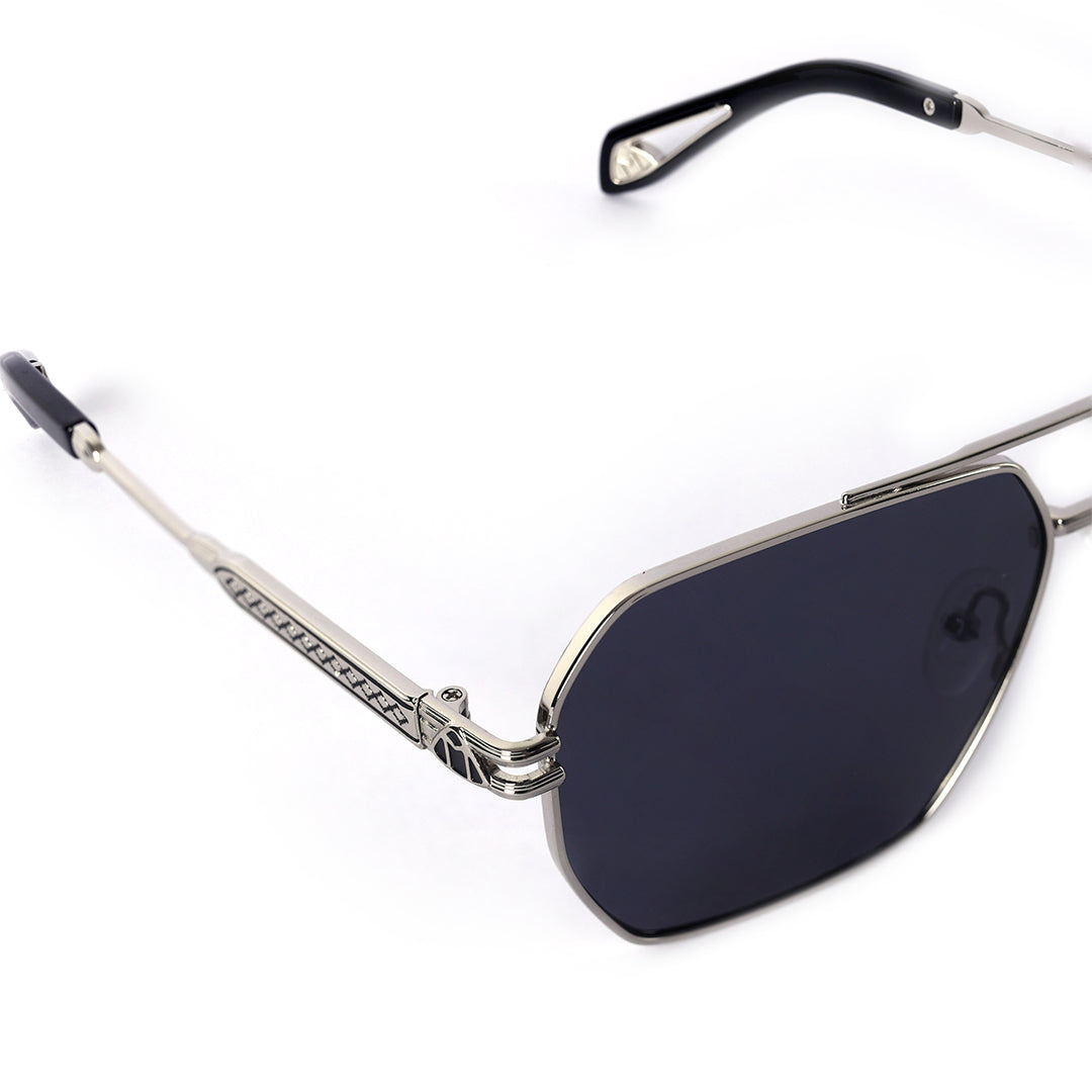 Magnum Matte Silver Modern Squared Sunglasses  | UV400 | Men & Women