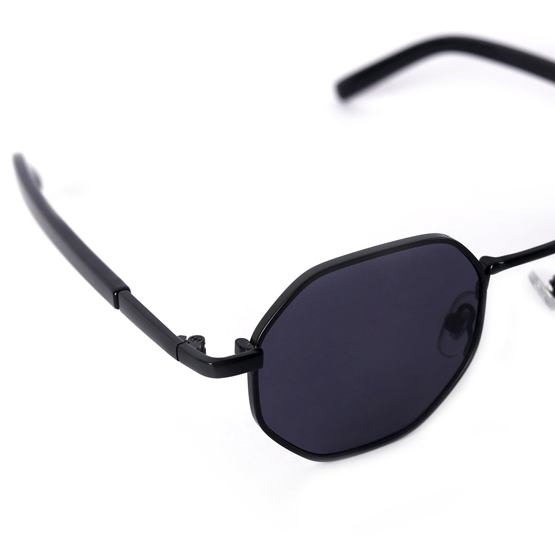 Cosmos Black Geometric Octagon Sunglasses | UV400 | Men & Women