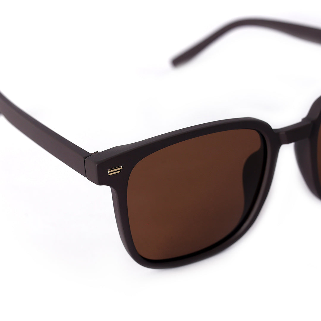 Orbit Matte Brown Square Sunglasses | UV400 | Men & Women