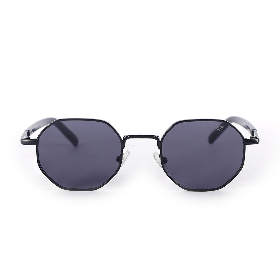 Cosmos Black Geometric Octagon Sunglasses | UV400 | Men & Women