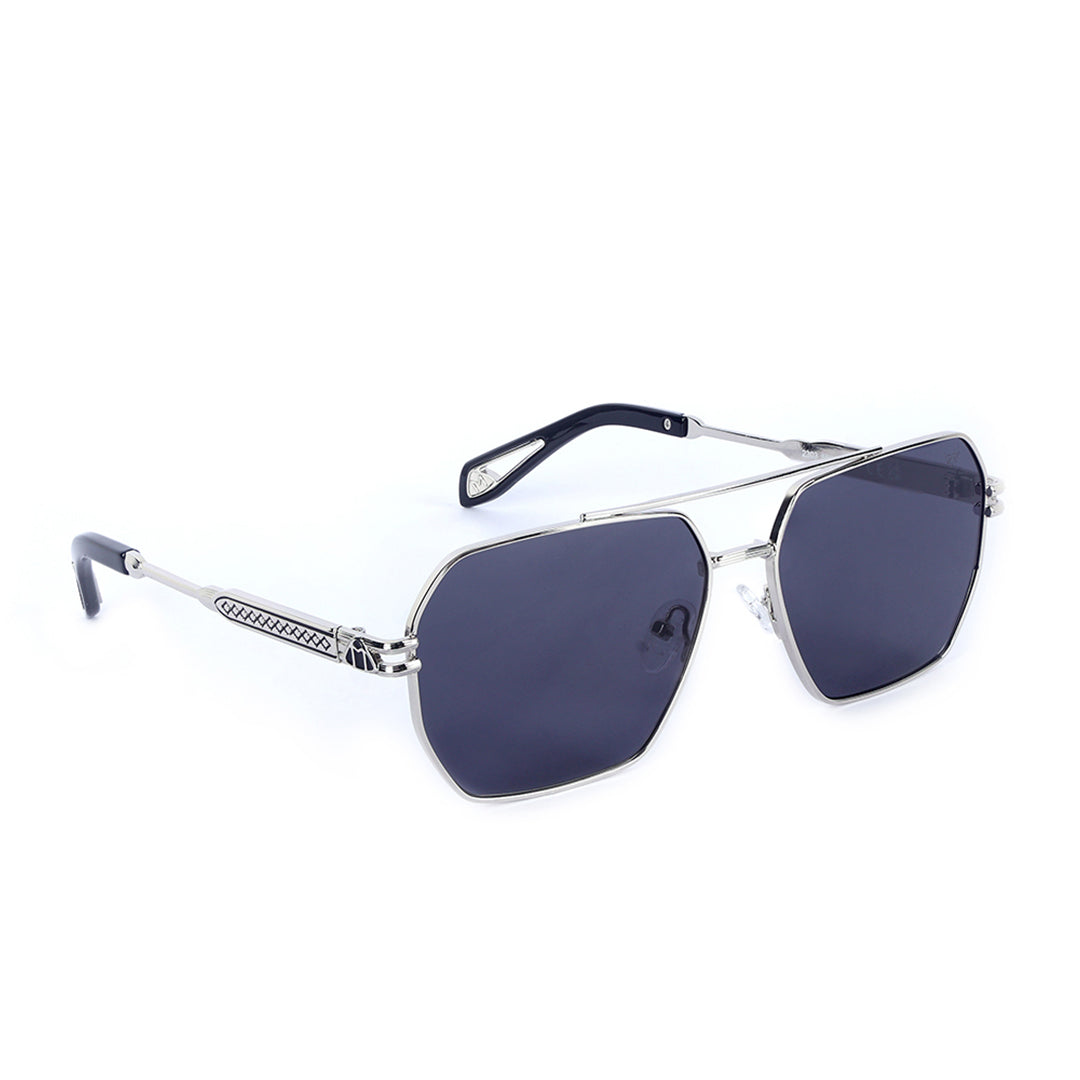 Magnum Matte Silver Modern Squared Sunglasses  | UV400 | Men & Women